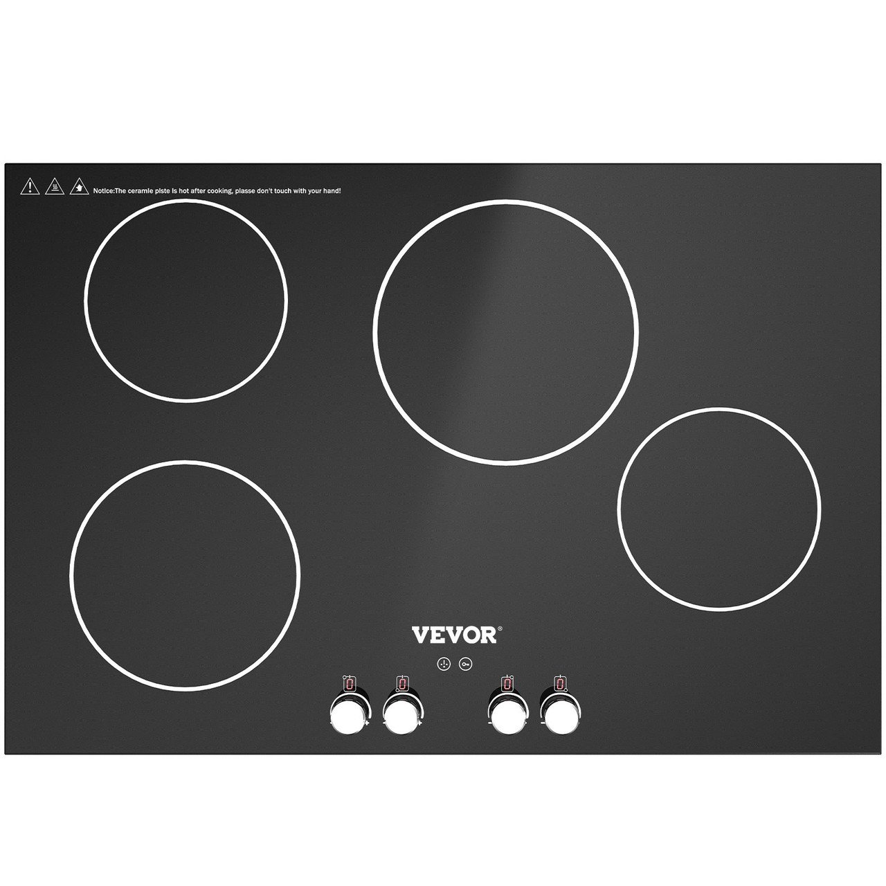 Built-in Induction Cooktop, 30 inch 4 Burners, 220V Ceramic Glass Electric  Stove Top with Knob