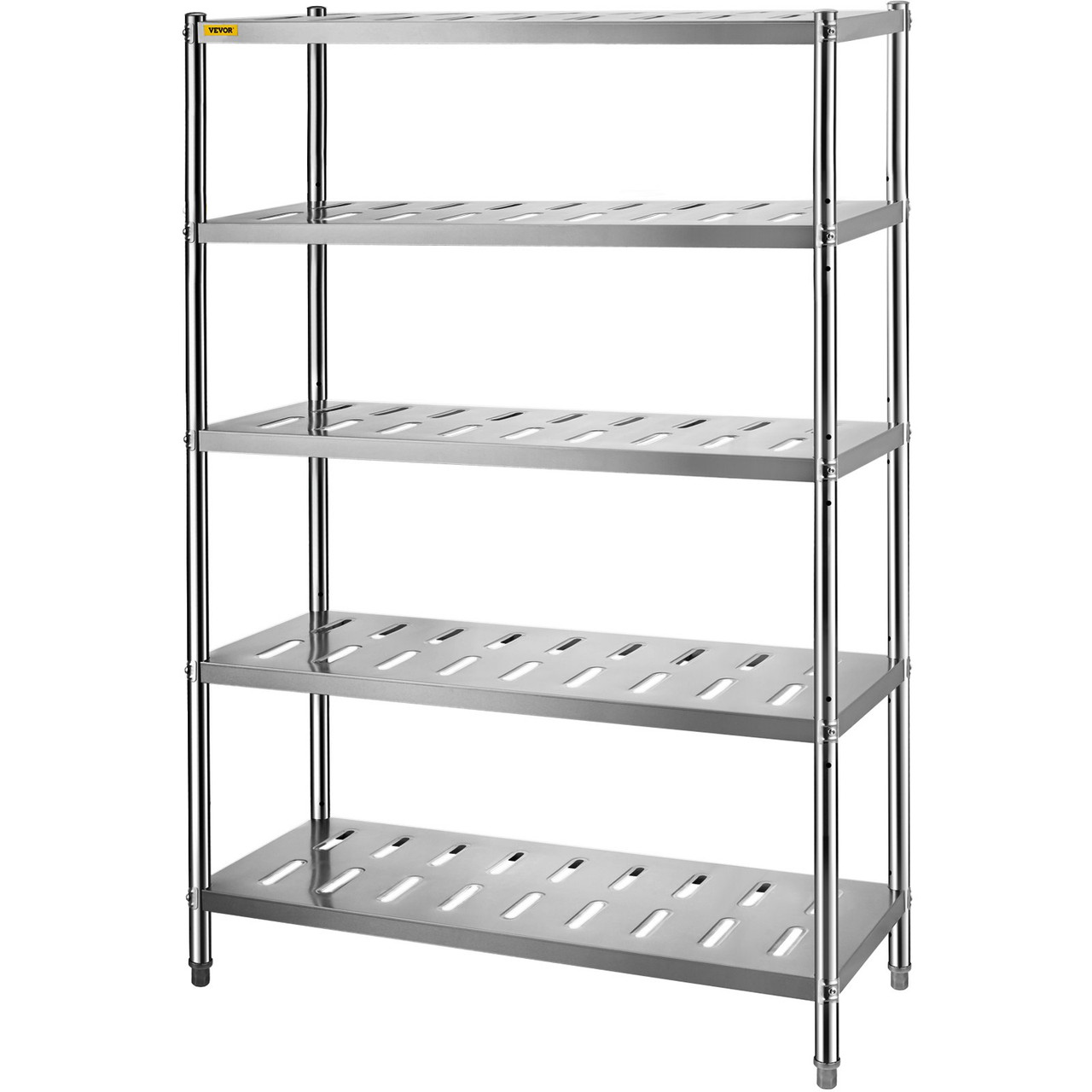 Storage Shelf, 5-Tier Storage Shelving Unit, Stainless Steel Garage Shelf, 47.2 x 17.7 x 70.9 inch Heavy Duty Storage Shelving, 661 Lbs Total Capacity with Adjustable Height and Vent Holes
