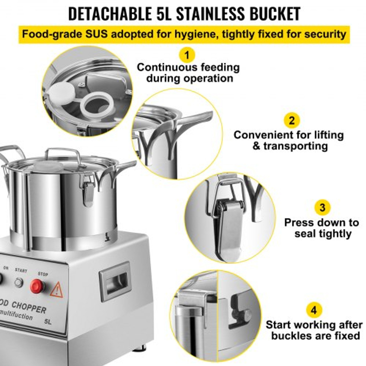 550W Electric Vegetable Food Chopper Processor Machine Commercial Crusher  110V