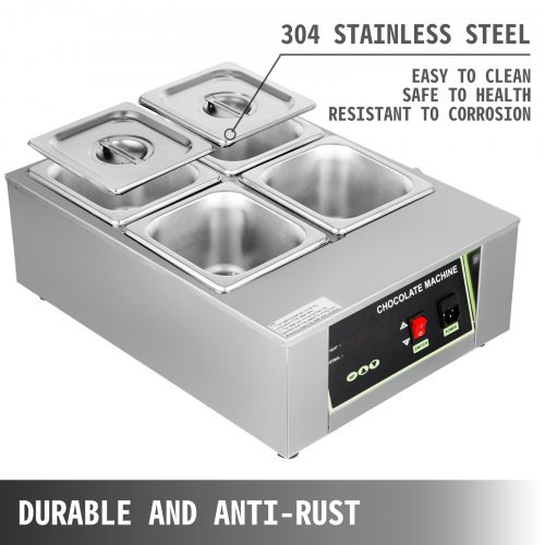 17.6 Lbs Chocolate Tempering Machine, Chocolate Melting Machine with LED Control (30~90?/86~194?)?1000W Electric Commercial Food Warmer For Chocolate/Milk/Cream/Soup Melting and