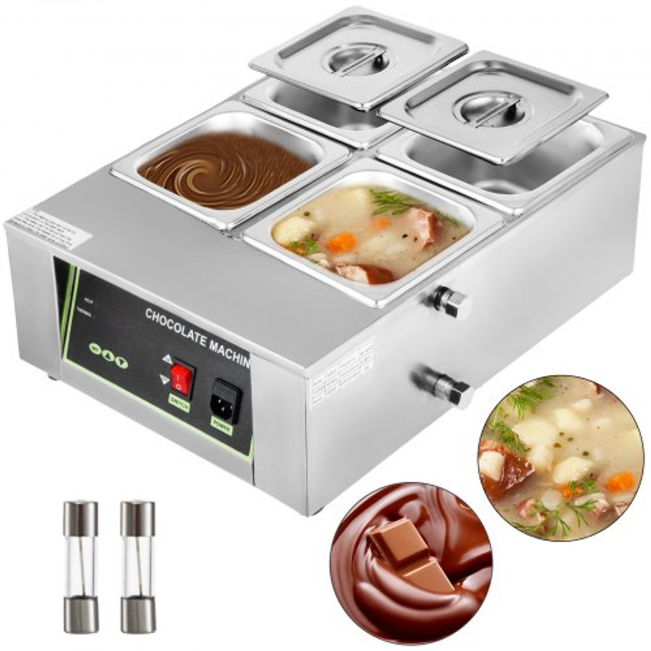 17.6 Lbs Chocolate Tempering Machine, Chocolate Melting Machine with LED Control (30~90?/86~194?)?1000W Electric Commercial Food Warmer For Chocolate/Milk/Cream/Soup Melting and