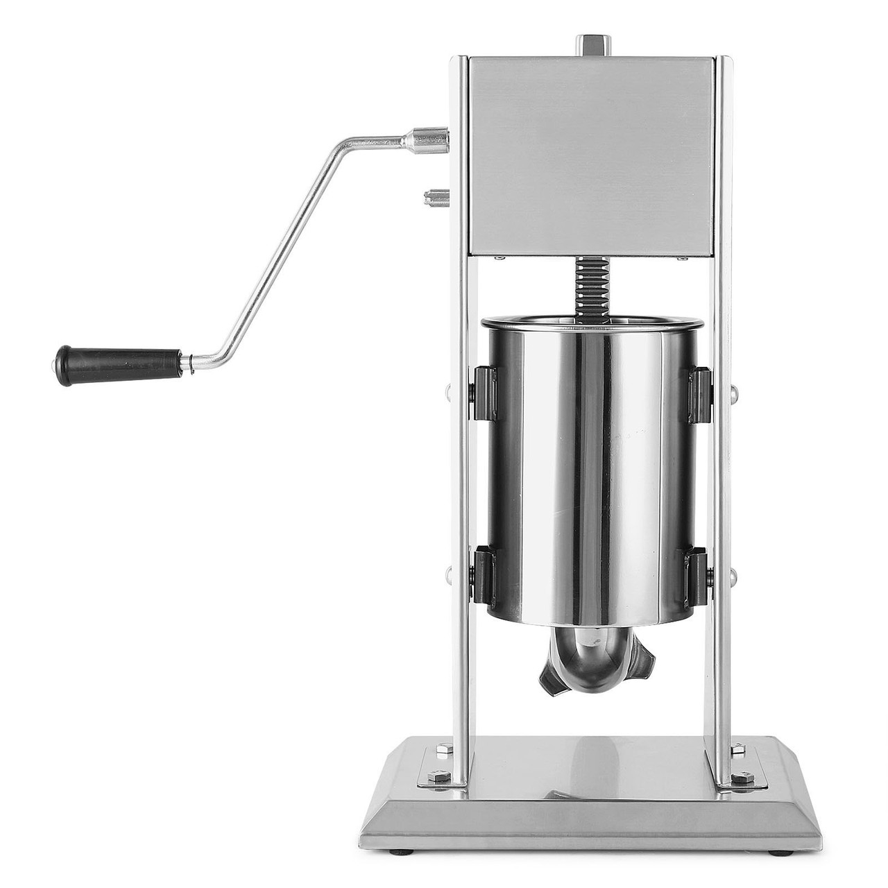 Manual Sausage Stuffer Maker 10L Capacity Two Speed Vertical Meat Filler Stainless Steel with 5 Stuffing Nozzles, Commercial and Home Use