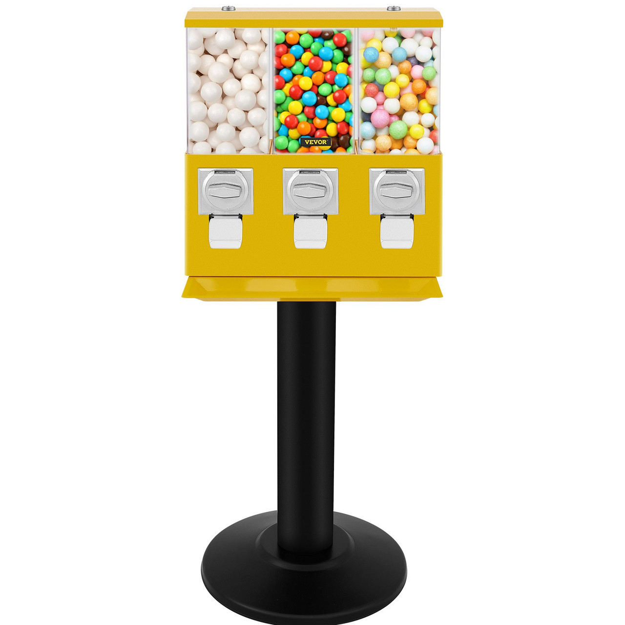 Triple Head Candy Vending Machine, 1-inch Gumball Vending Machine,  Commercial Gumball Vending Machine with Stand