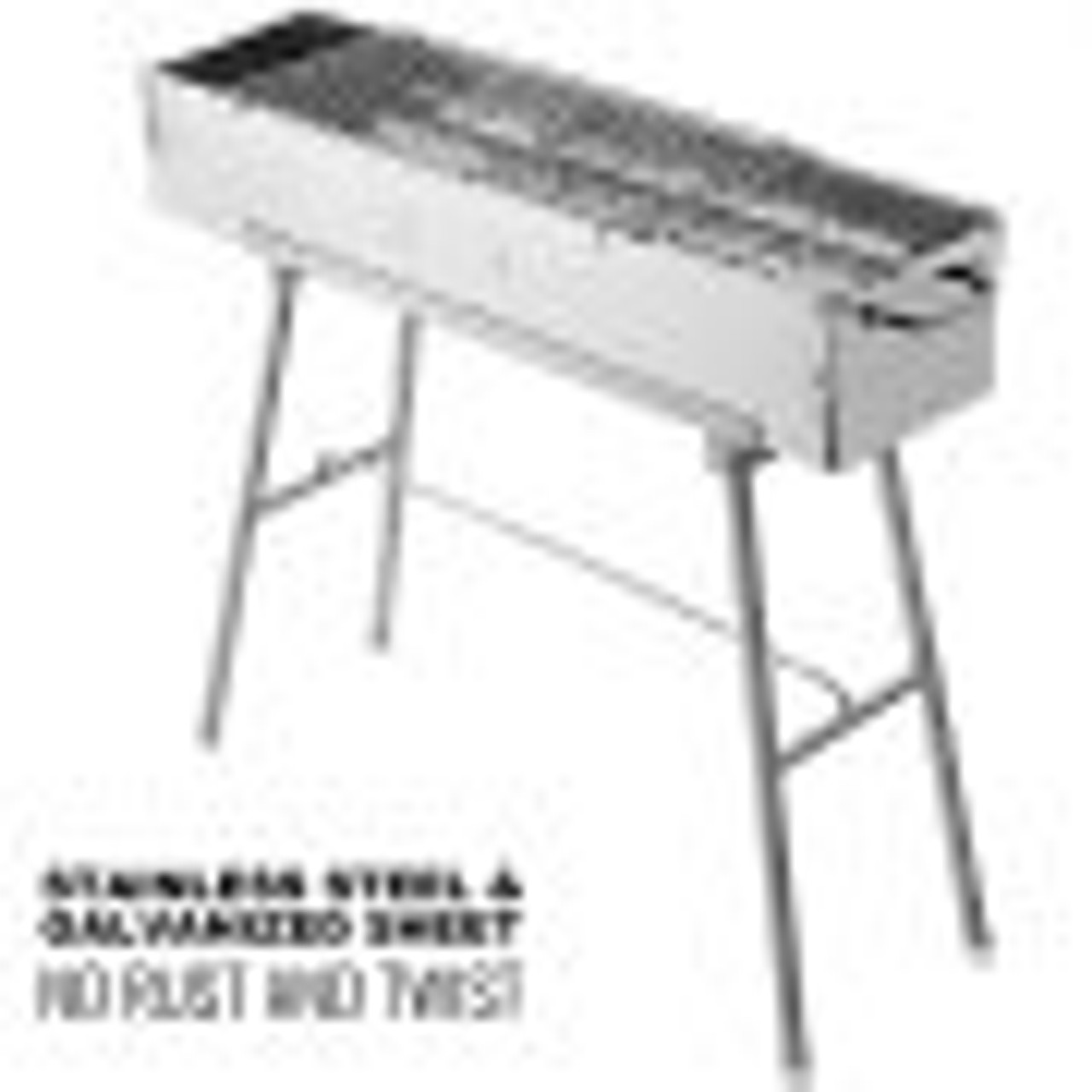 Folded Portable Charcoal BBQ Grill 32" X 8" Stainless Steel Kebab Perfect for Outdoor Barbecue Camping