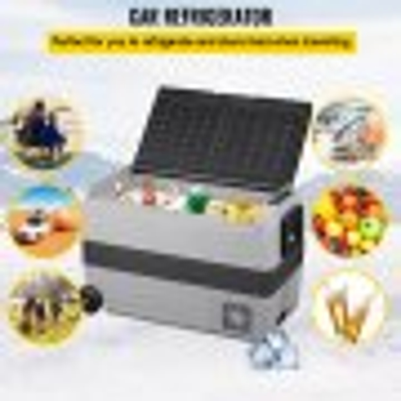 12 Volt Refrigerator, 53 Qt Dual Zone Car Fridge Freezer w/App Control & Wheels 12/24V DC & 110-240V AC Electric Compressor Cooler for Truck Vehicle RV Boat Outdoor & Home Use