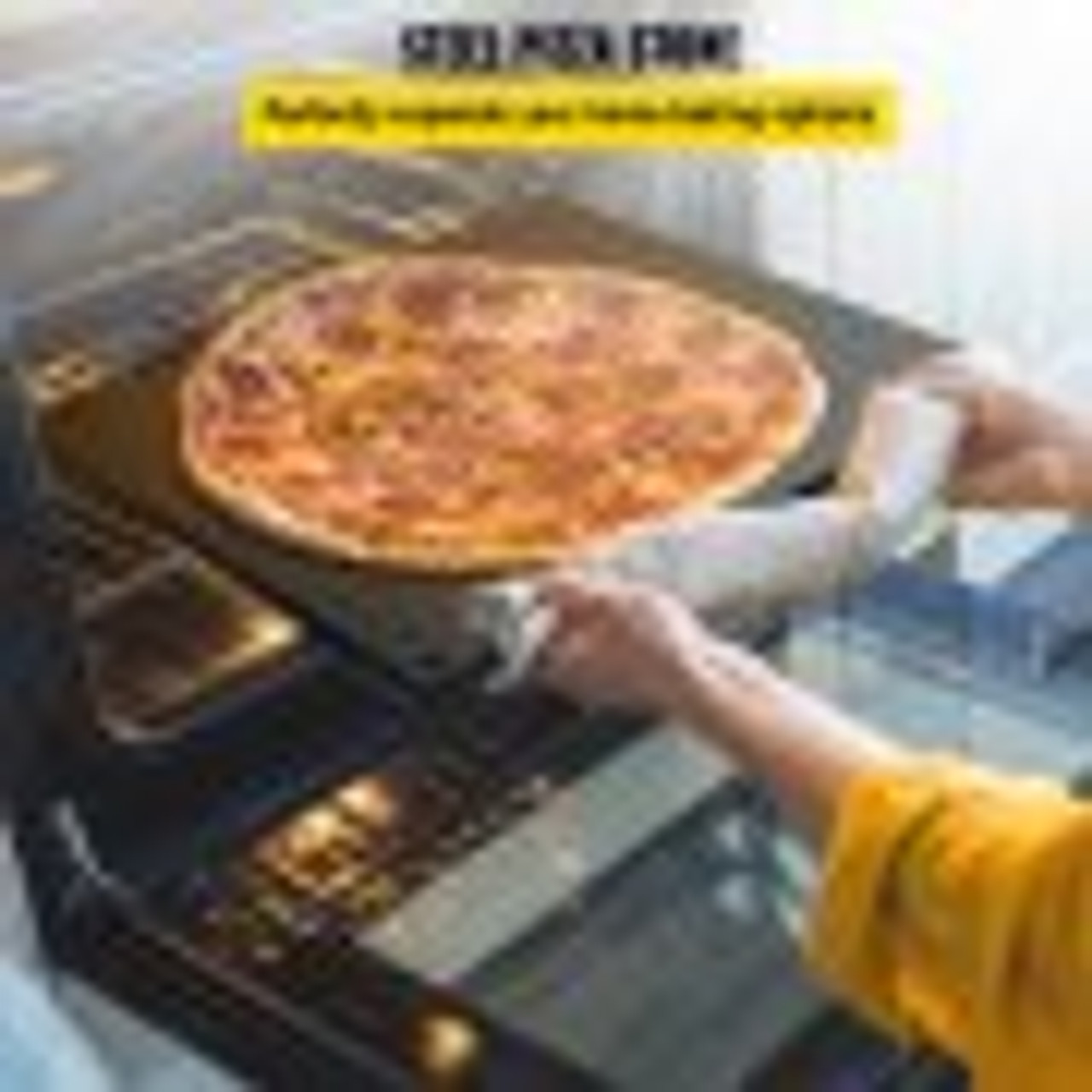 Steel Pizza Stone for Oven, Steel Pizza Plate, A36 Steel Baking Steel Pizza Stone for Grill, Steel Pizza Pan with 20x Higher Conductivity for Pizza & Bread Indoor & Outdoor (Balck)