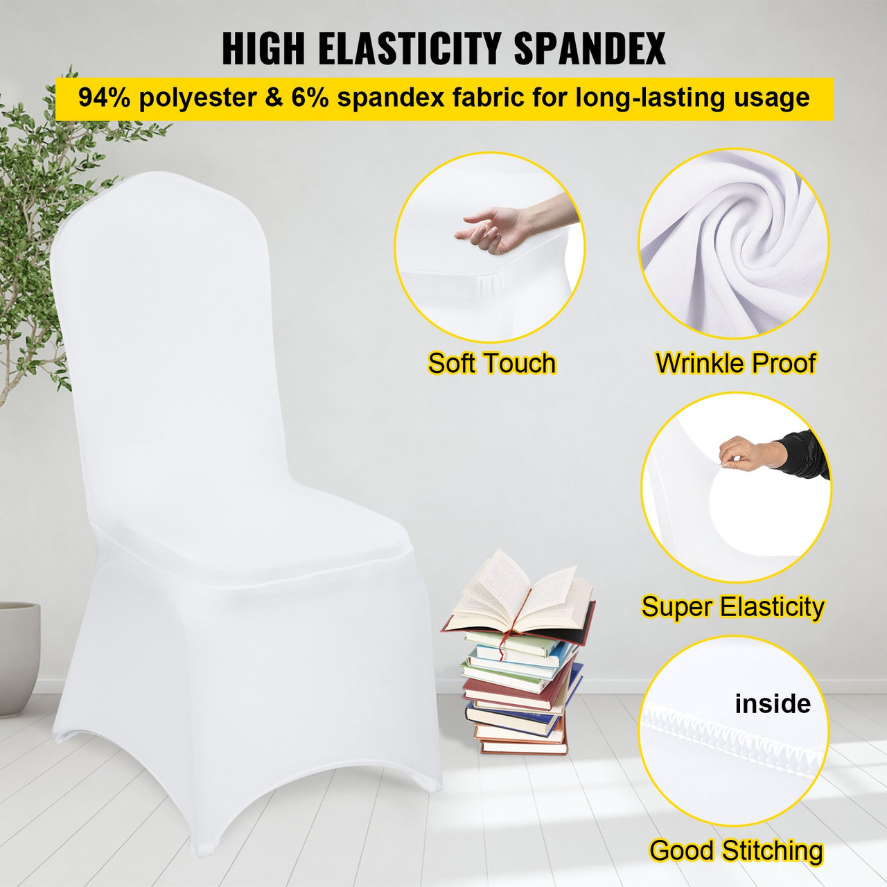 Spandex Chair Covers White Chair Covers 50pcs Wedding Party Banquet Elastic