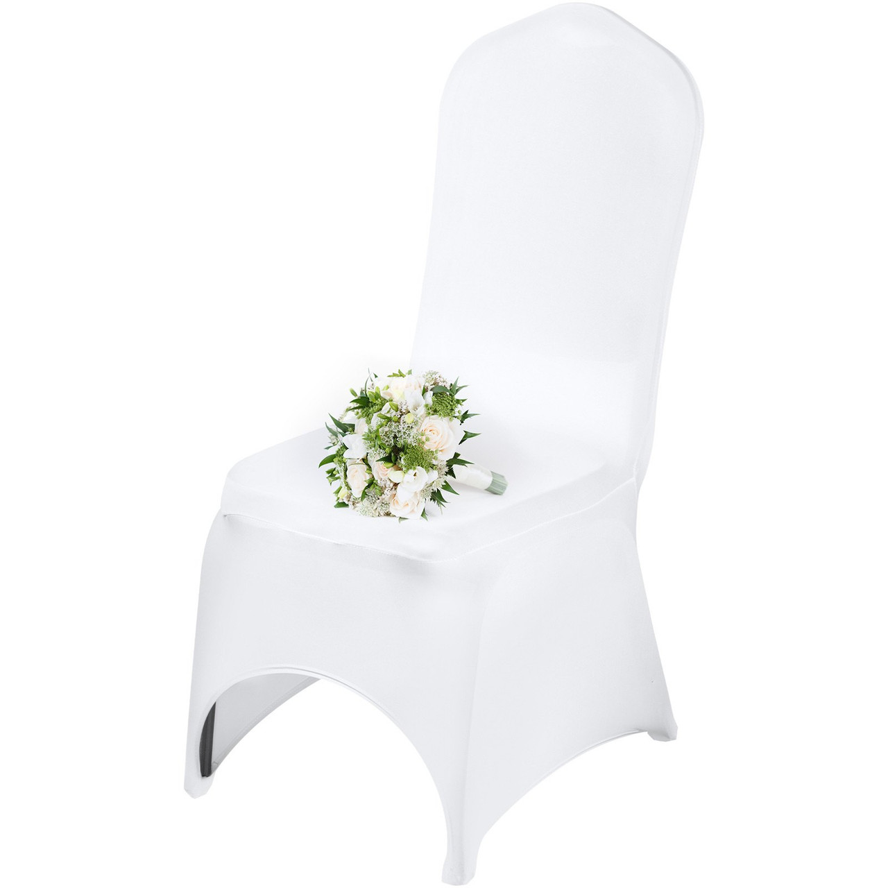 50 Pcs White Chair Covers Polyester Spandex Chair Cover Stretch Slipcovers for Wedding Party Dining Banquet Chair Decoration Covers