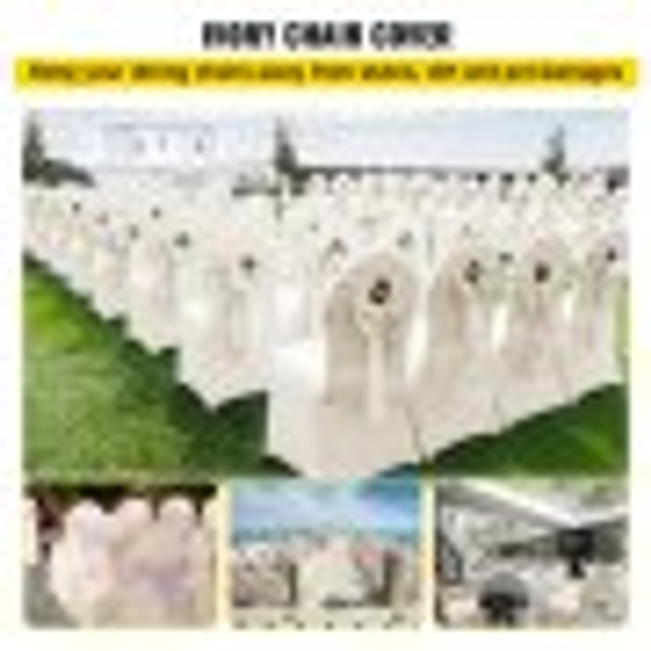 100 PCS Ivory Chair Covers Polyester Spandex Chair Cover Stretch Slipcovers for Wedding Party Dining Banquet Chair Flat-Front Covers