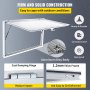 Concession Window 64 x 40 Inch, Concession Stand Serving Window Door with Double-Point Fork Lock, Concession Awning Door Up to 85 degrees for Food Trucks, Glass Not Included