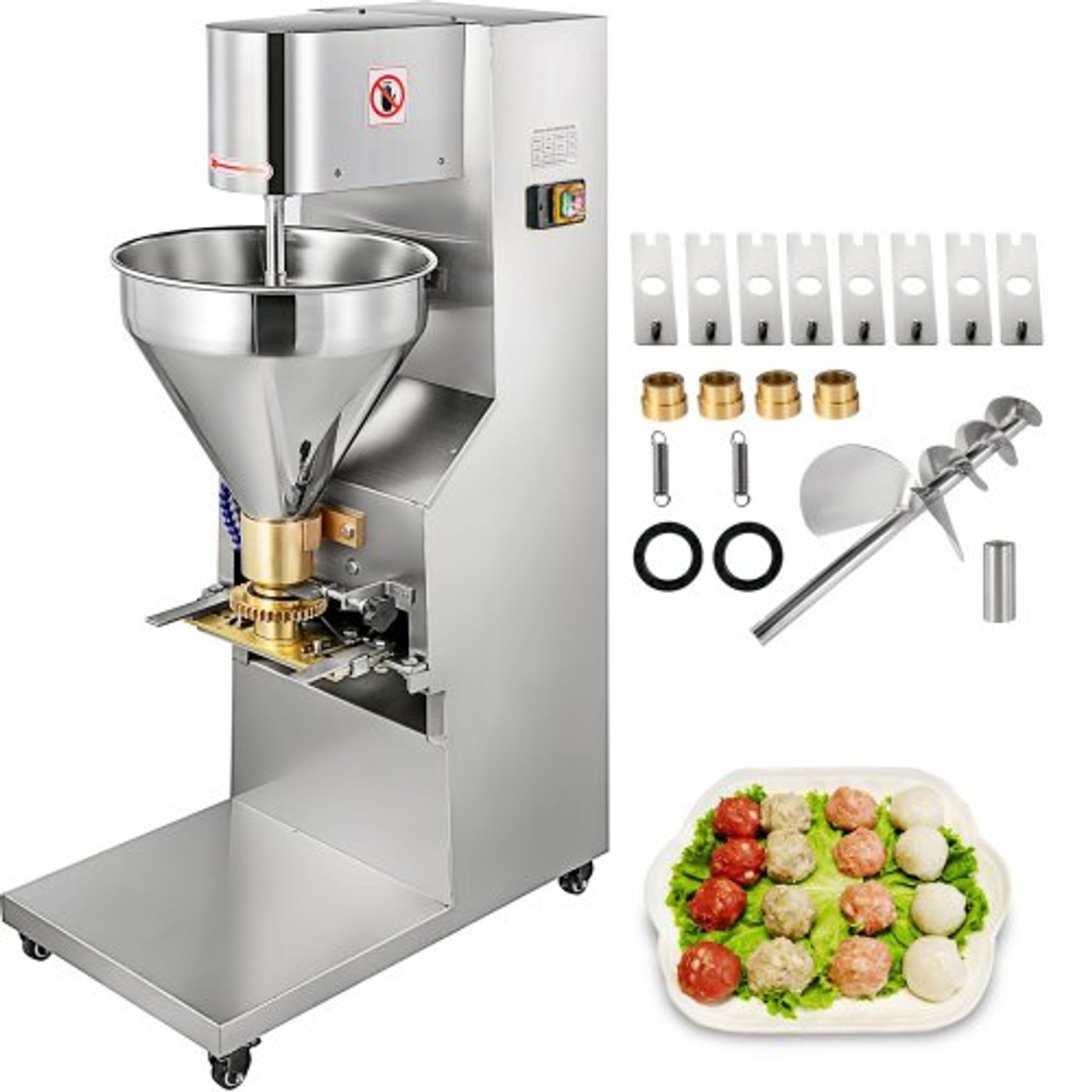 Commercial Meatball Forming Machine, 280 PCs/min Meatball Maker Machine, 1100W Electric Fish Beef Pork Ball Making Tool with 18/20/22/26/30 mm Models, Stainless Stee