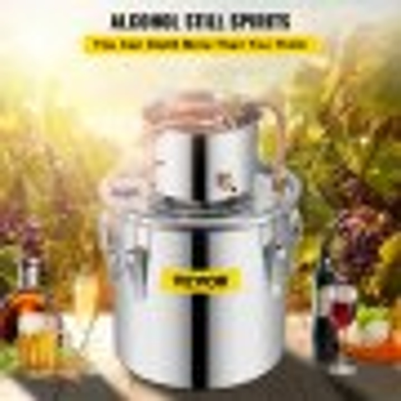12L Water Alcohol Distiller 3GAL Copper Wine Making Boiler Multi Home DIY Brewing Distilling Kit for Fruit Wine, Water, Brandy, And Refining Plant Extract