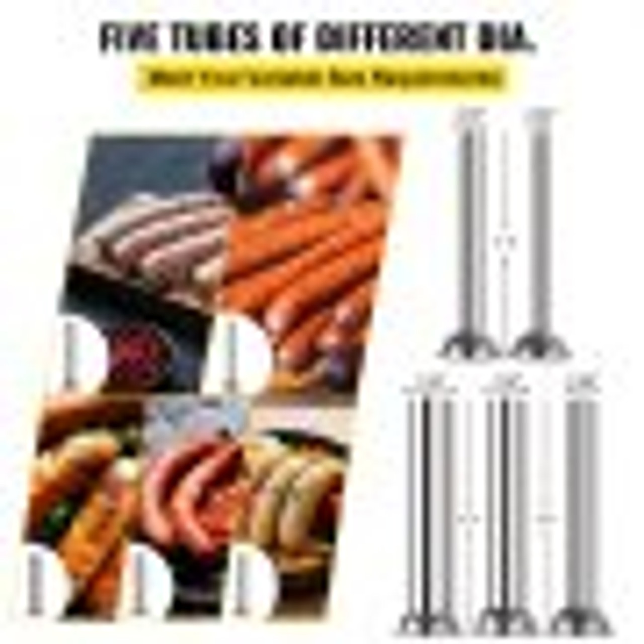 Electric Sausage Stuffer 20L Capacity, Vertical Meat Stuffer Variable Speed, Stainless Steel Sausage Filler Machine with 5 Filling Funnels for Home Restaurant Use