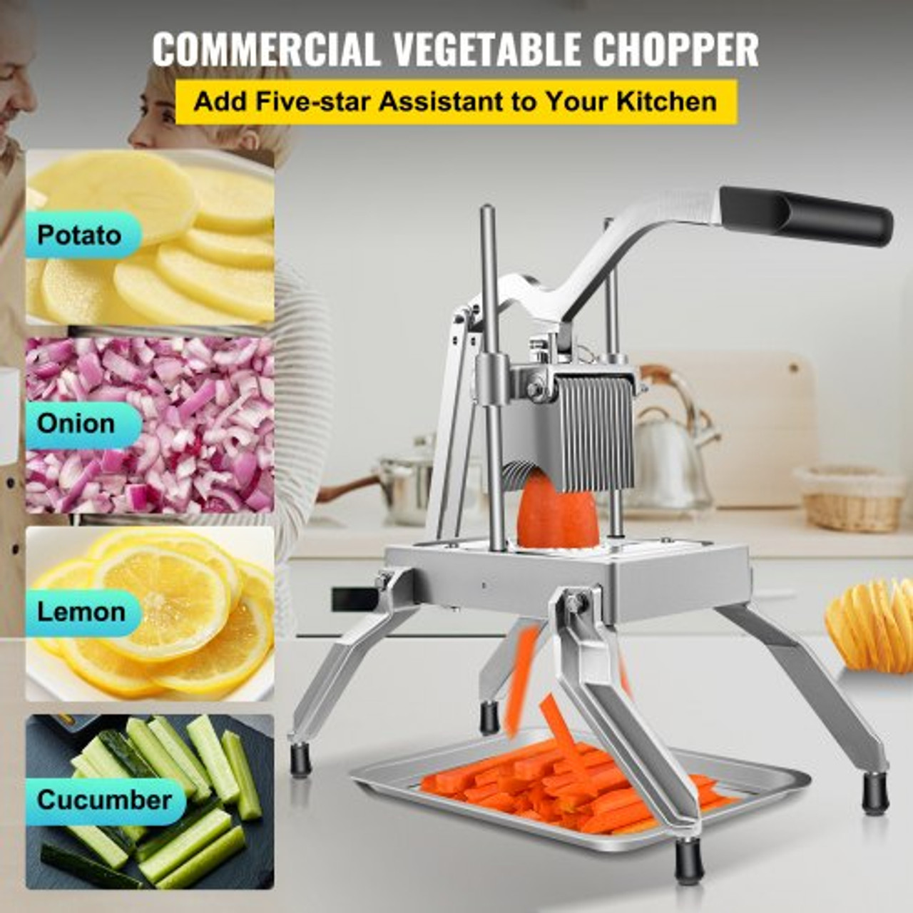 A Home Vegetable Chopper Food Chopper - Tomato Dicer, Onion Chopper,  Vegetable Cutter - Food Dicer Chopper With Storage Container & Slip-Proof  Mat - Kitchen Tools Onion Dicer (3 Blades)