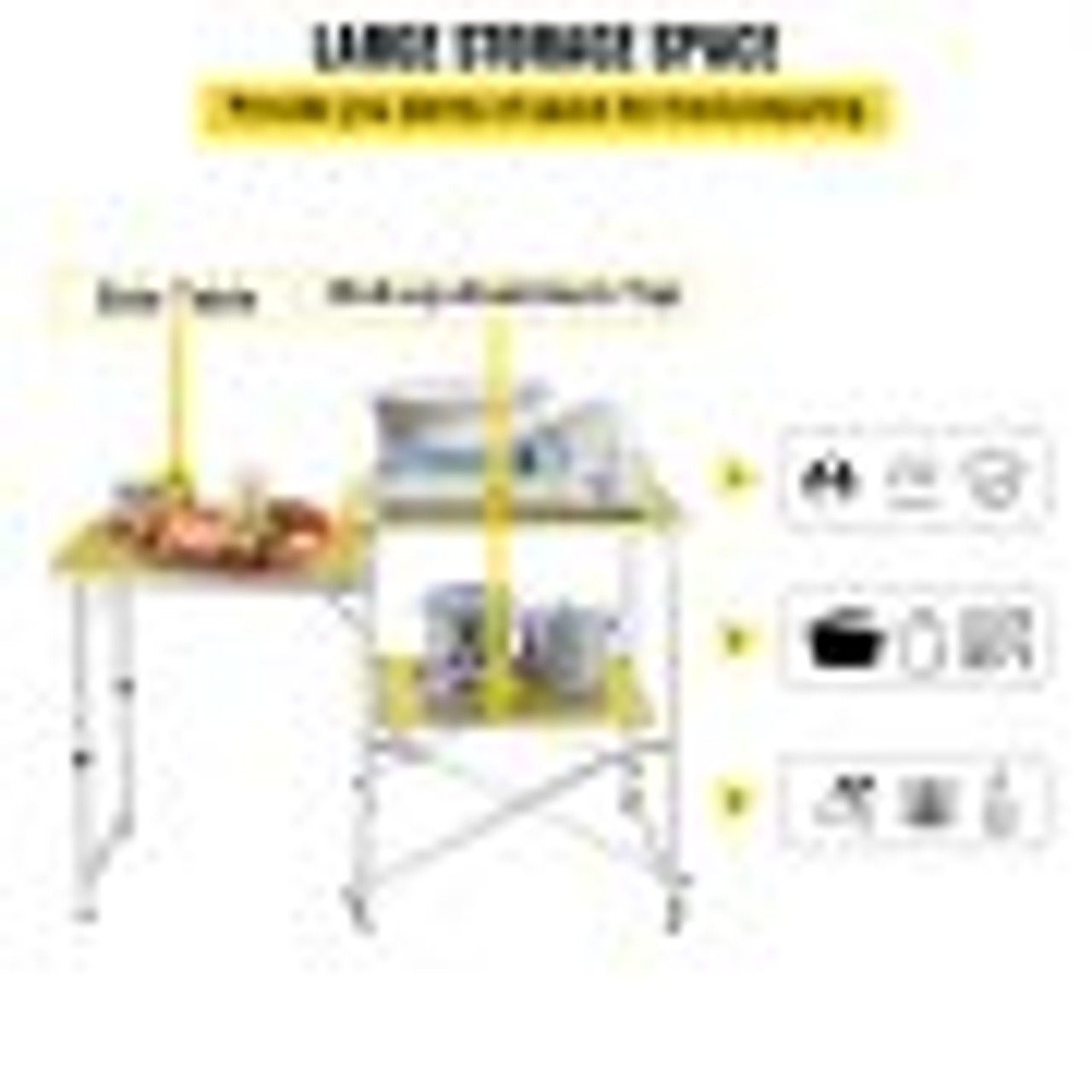 Foldable Camping Kitchen Portable Outdoor Kitchen 47"w/ Carry Bag Aluminum
