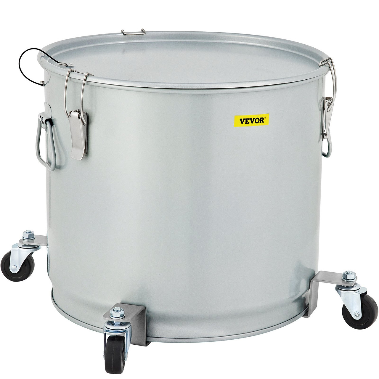 Fryer Grease Bucket, 8 Gal/30 L, Coated Carbon Steel Oil Filter Pot with Caster Base, Oil Disposal Caddy with 62 LBS Capacity, Transport Container