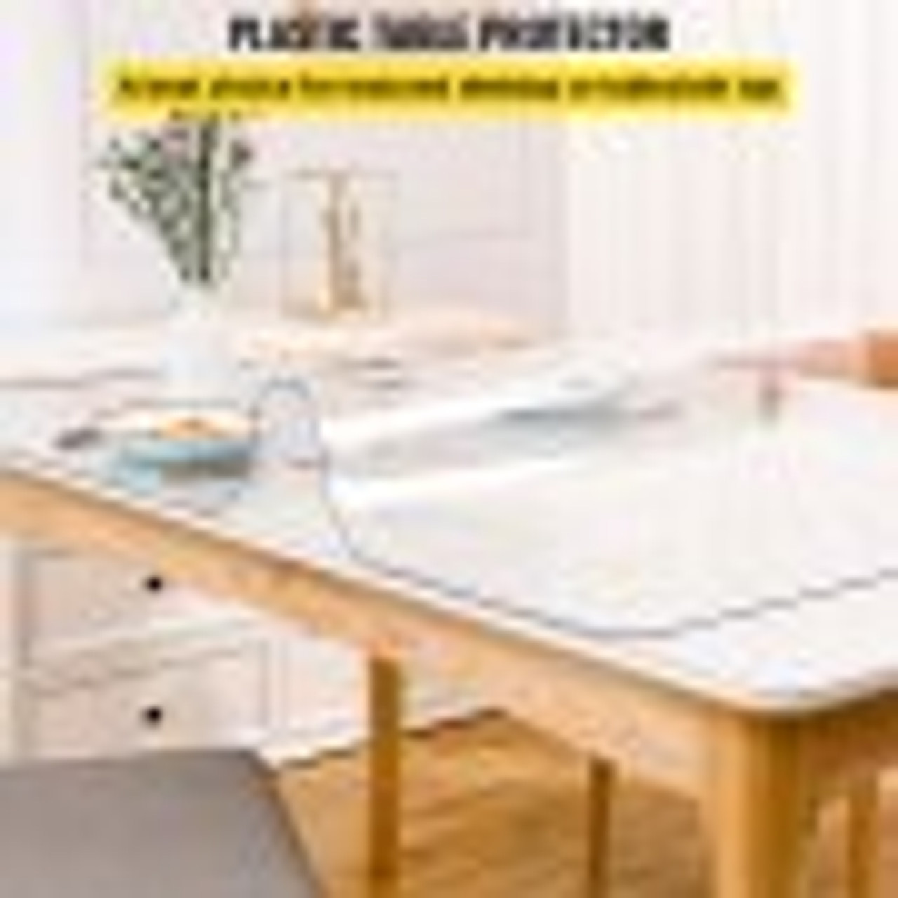 Plastic Table Cover 40 x 72 Inch, 1.5 mm Thick Clear Table Protector, Rectangle Clear Desk Mat, Waterproof & Easy Cleaning for Office Dresser Night