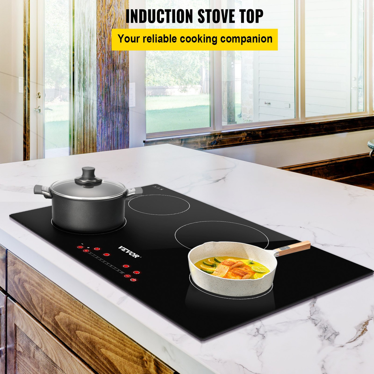 Built-in Induction Electric Stove Top 30 Inch,4 Burners Electric Cooktop,9 Power Levels & Sensor Touch Control,Easy to Clean Ceramic Glass