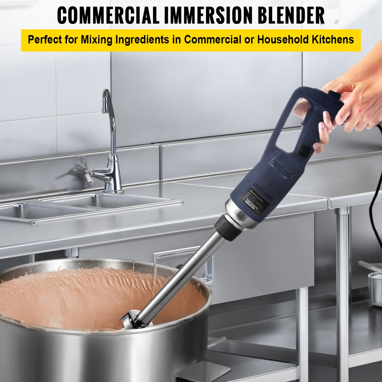 Commercial Immersion Blender Constant Speed Heavy Duty Immersion Blender 350W Commercial Hand Mixer 304 Stainless Steel Hand Blender Commercial with