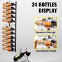 Wall Mounted Wine Rack, 12x2 Bottles Wine Holder Towel Rack, Black Steel Vertical Wine Rack, Modern Decorative Wall Mounted Wine Bottle Holder, Forward Design Simple Storage Wall Rack 48x11x1 In