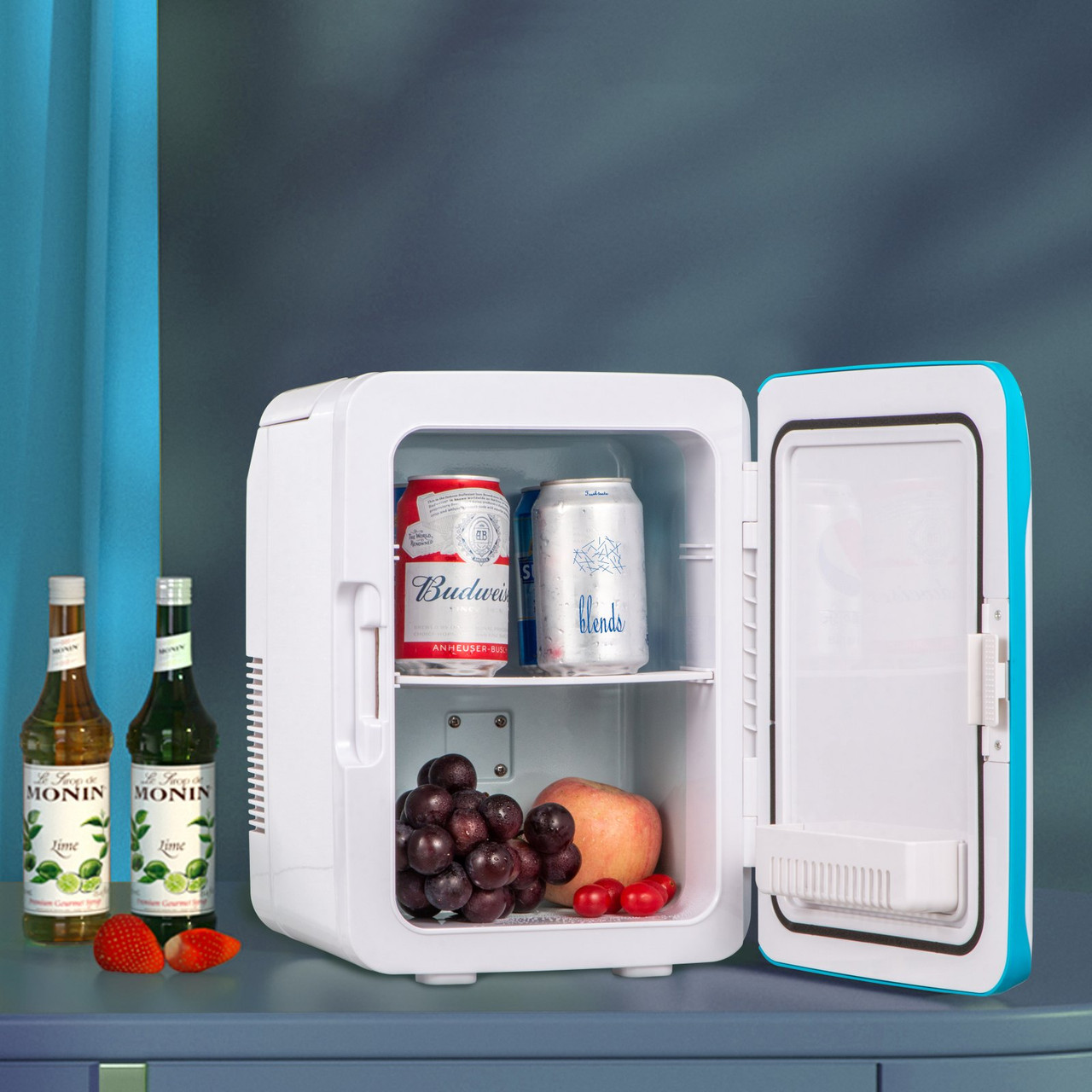 Mini Fridge (3 Colors for Choice) 10 Liter/12 Can AC/DC Portable Cooler Warmer for for Bedroom Office Car Boat Dorm Skincare Cosmetic