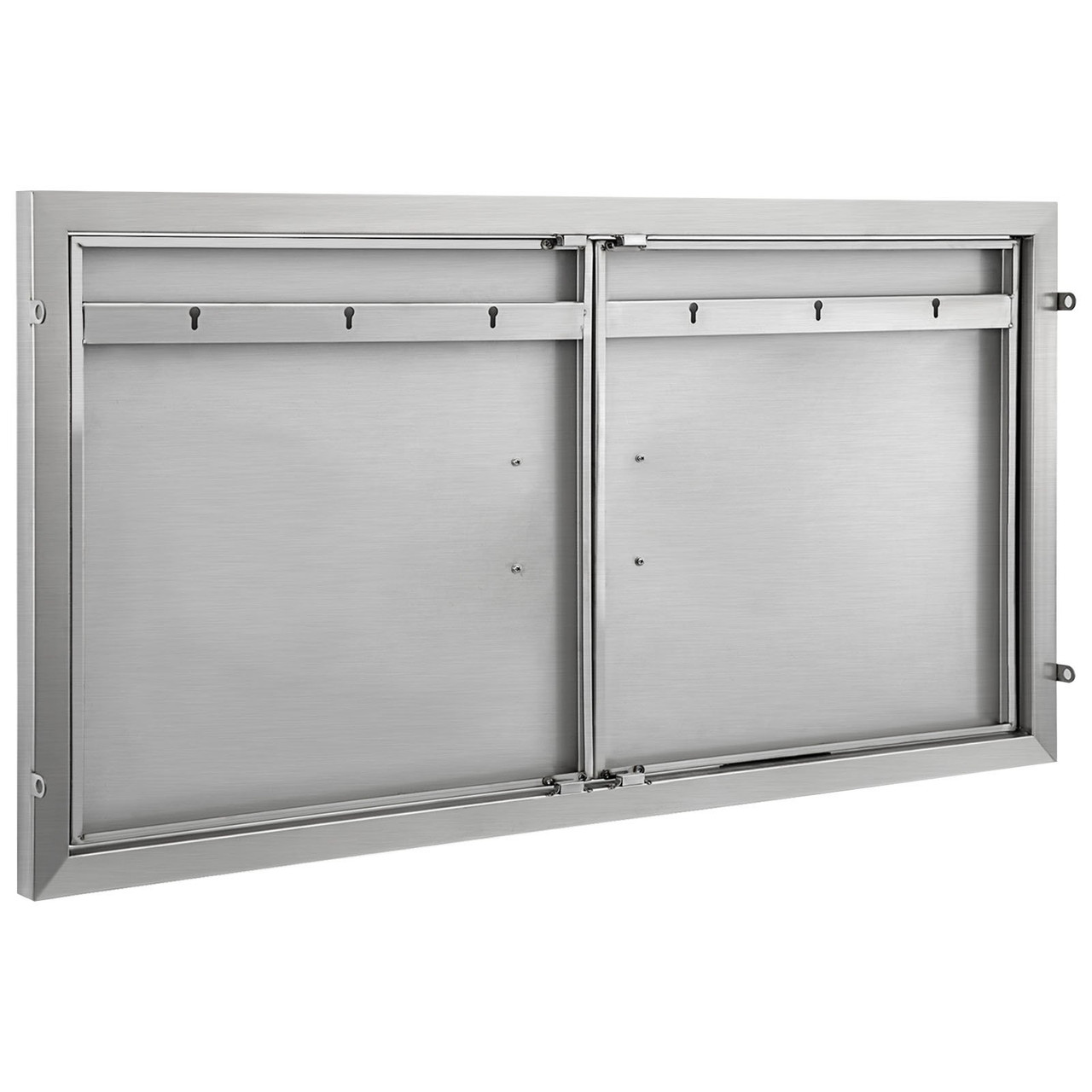 BBQ Access Door 42W X 21H Inch, Double BBQ Door Stainless Steel, Outdoor Kitchen Doors for Commercial BBQ Island, Grilling Station, Outside Cabinet