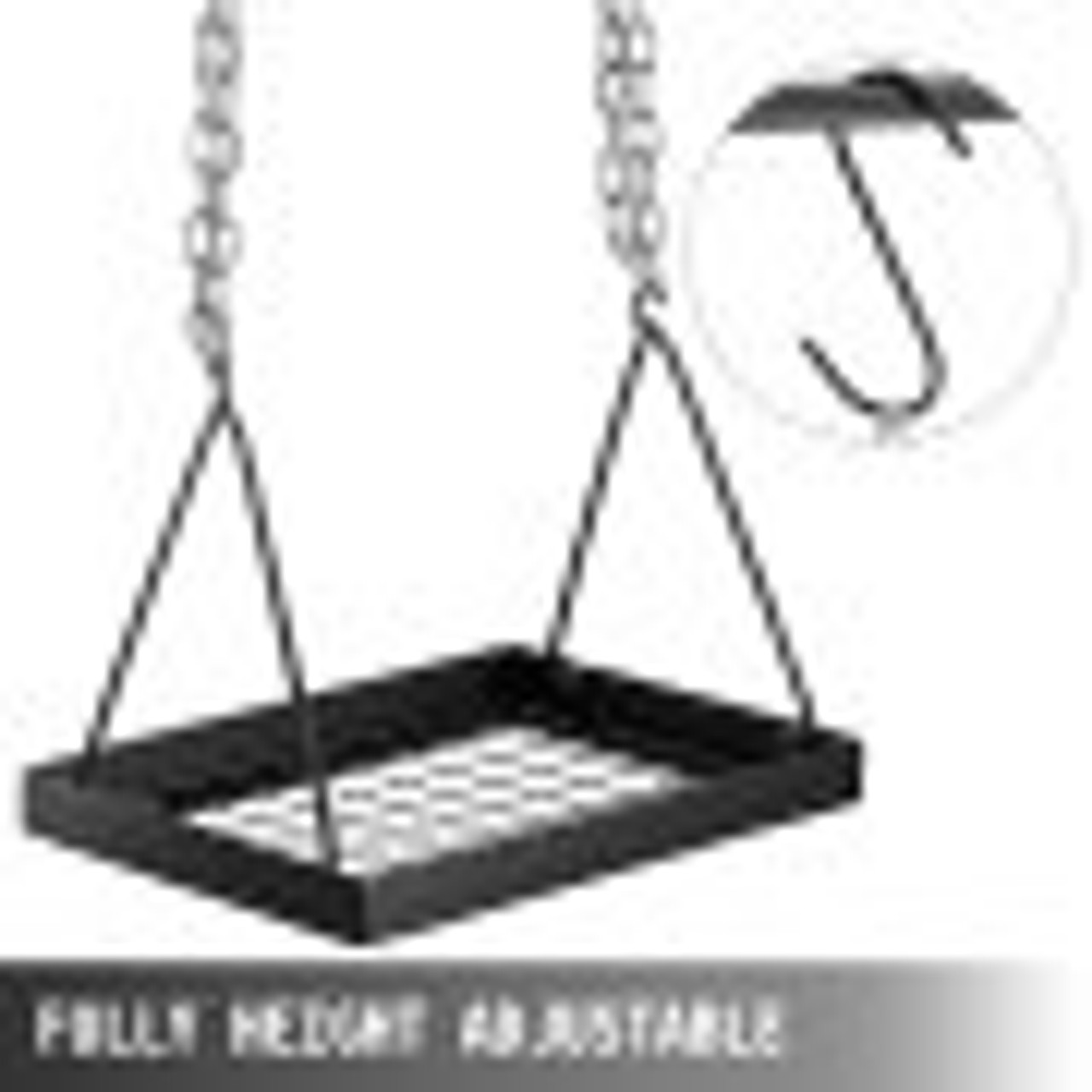 Swing Grill Campfire Cooking Stand, Outdoor Picnic Cookware, Bonfire Party Equipment,Adjustable Heightwith Hooks,Black