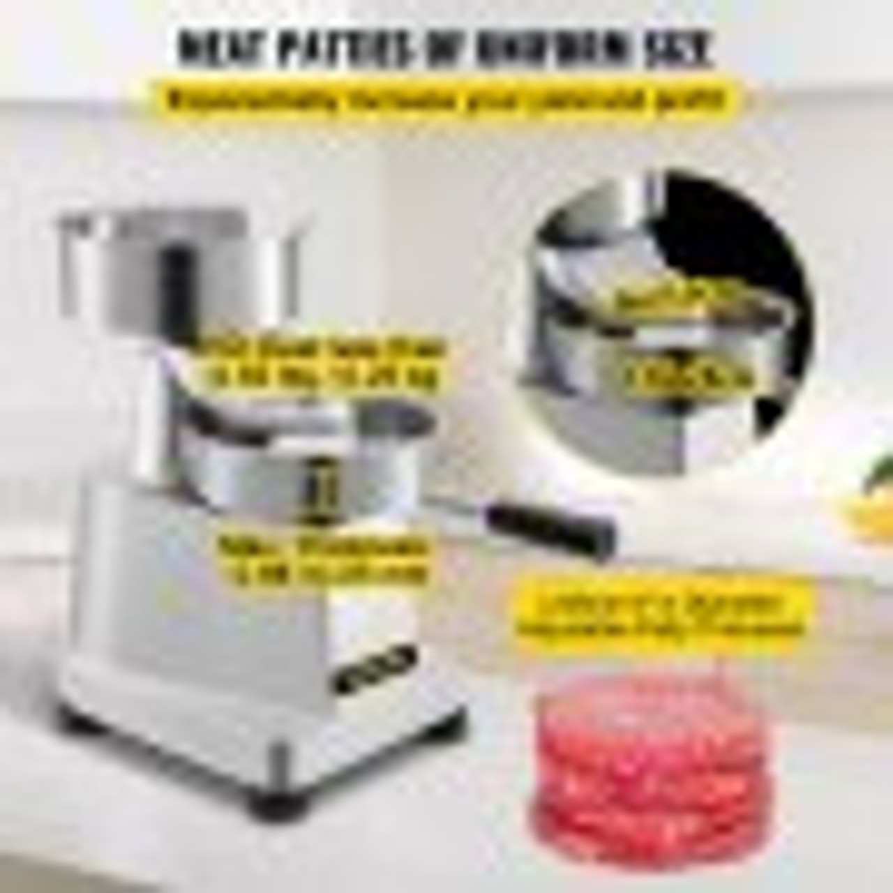 Commercial Hamburger Patty Maker 150mm/6inch Stainless Steel Burger Press Heavy Duty Hamburger Press Meat Patty Maker Hamburger Forming Processor with 1000 Pcs Patty Papers