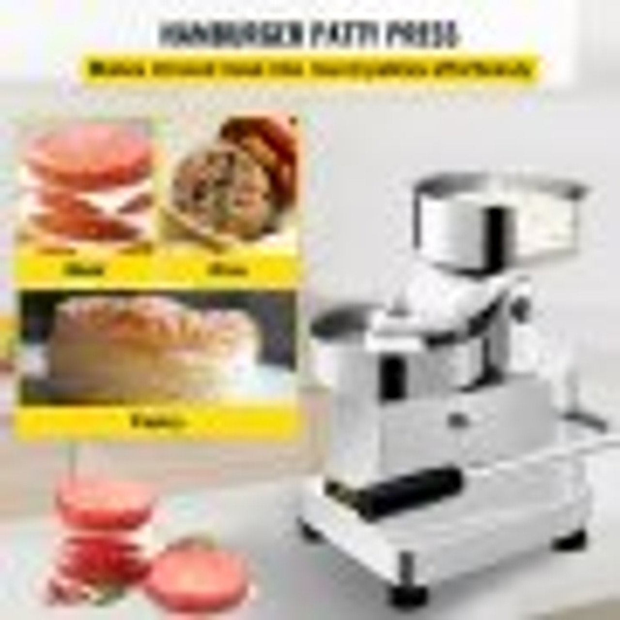Commercial Hamburger Patty Maker 150mm/6inch Stainless Steel Burger Press Heavy Duty Hamburger Press Meat Patty Maker Hamburger Forming Processor with 1000 Pcs Patty Papers