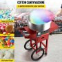 19.7 Inch Cotton Candy Machine with Cart Commercial Floss Maker Perfect for Family and Various Party, Red