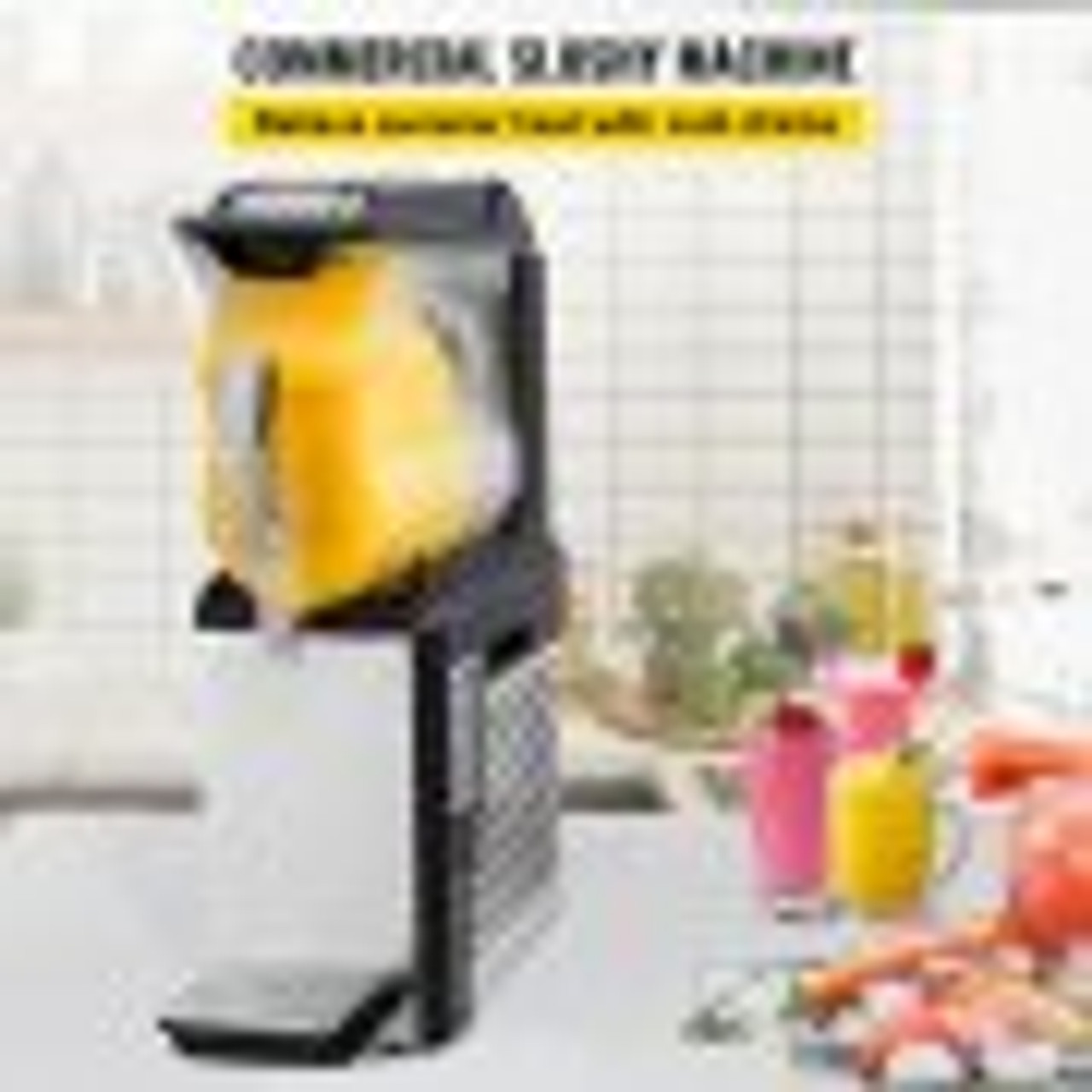 110V Slushy Machine 10L Margarita Frozen Drink Maker 600W Automatic Clean Day and Night Modes for Supermarkets Cafes Restaurants Snack Bars Commercial Use