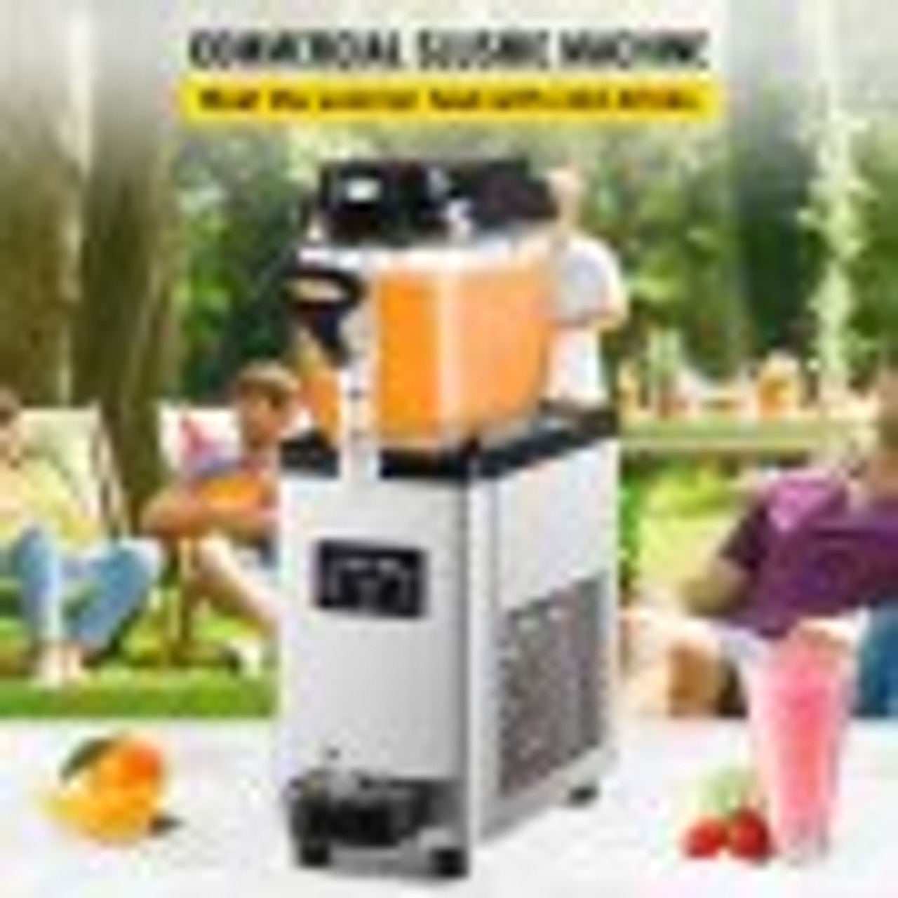 Commercial Slushy Machine, 6L/1.6 Gallons 25 Cups Single-Bowl, 300W 110V, Stainless Steel Margarita Smoothie Frozen Drink Maker, Slushie Machine for Supermarkets Cafes Restaurants Bars Home Use