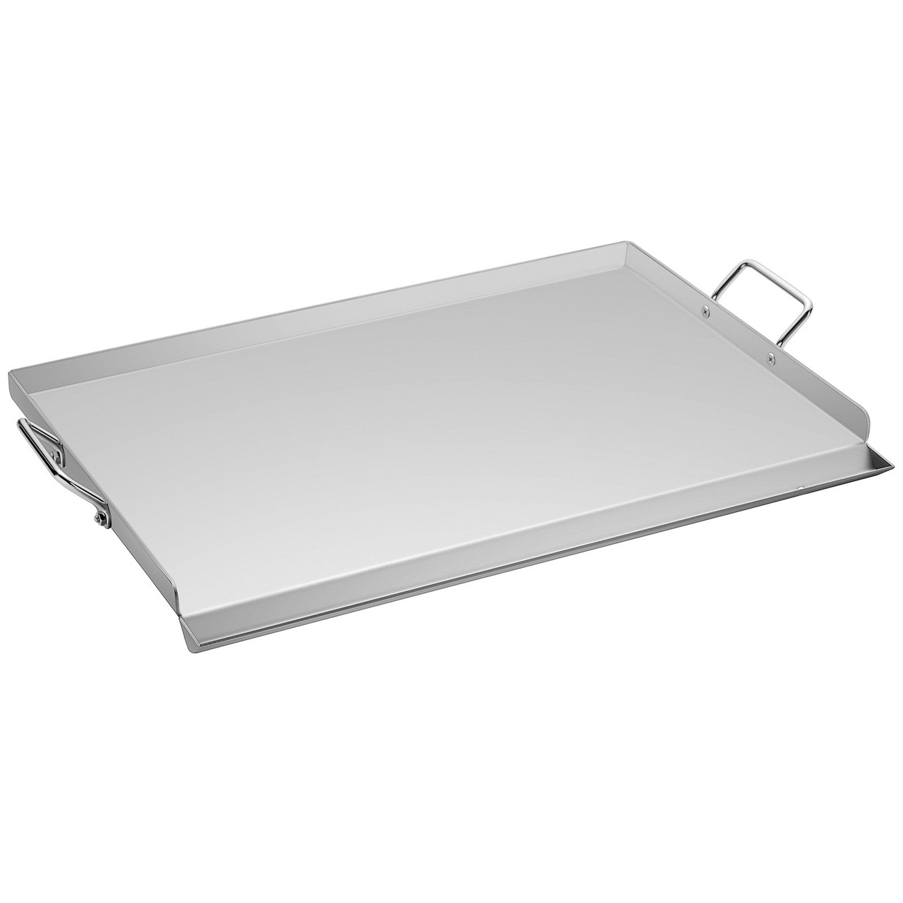 Stainless Steel Griddle, 14" x 32.3" Griddle Flat Top Plate, Griddle for BBQ Charcoal/Gas Gril with 2 Handles, Rectangular Flat Top Grill with Extra