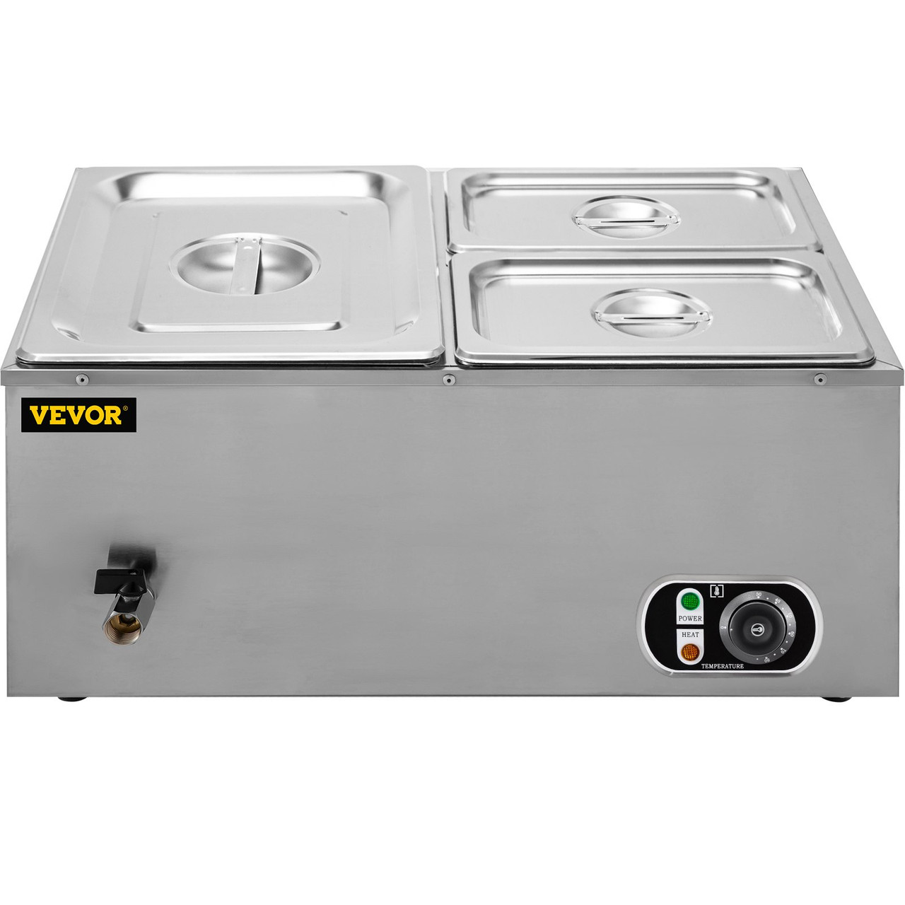 VEVOR 58 qt. Commercial Electric Food Warmer 3-Pot Steam Table