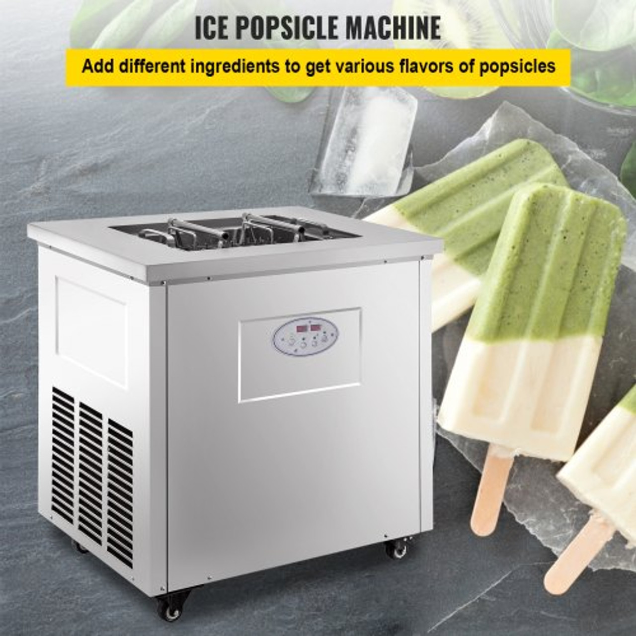 Mvckyi 4800pcs/day Commercial Ice Mold Popsicle Machine, 110ML/Stick Holder  Stainless Steel Ice Pops Maker with 30 pcs/mold set, Multiple use Frozen
