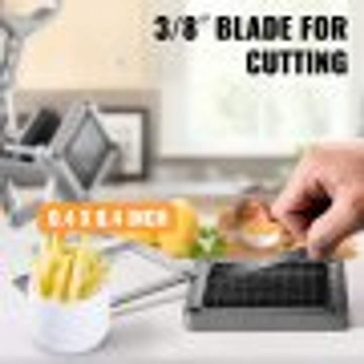 Commercial French Fry Cutter 3/8 Inch Blade Potato Fry Cutter Wall-mounted or Tabletop Potato Cutter with Wall Bracket for Potatoes Carrots Cucumbers
