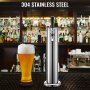 Beer Tower, Single Faucet Kegerator Tower, Stainless Steel Draft Beer Tower, 3" Dia. Column Beer Dispenser Tower, Beer Tower Kit With Hose, Wrench, Cover for Home & Bar