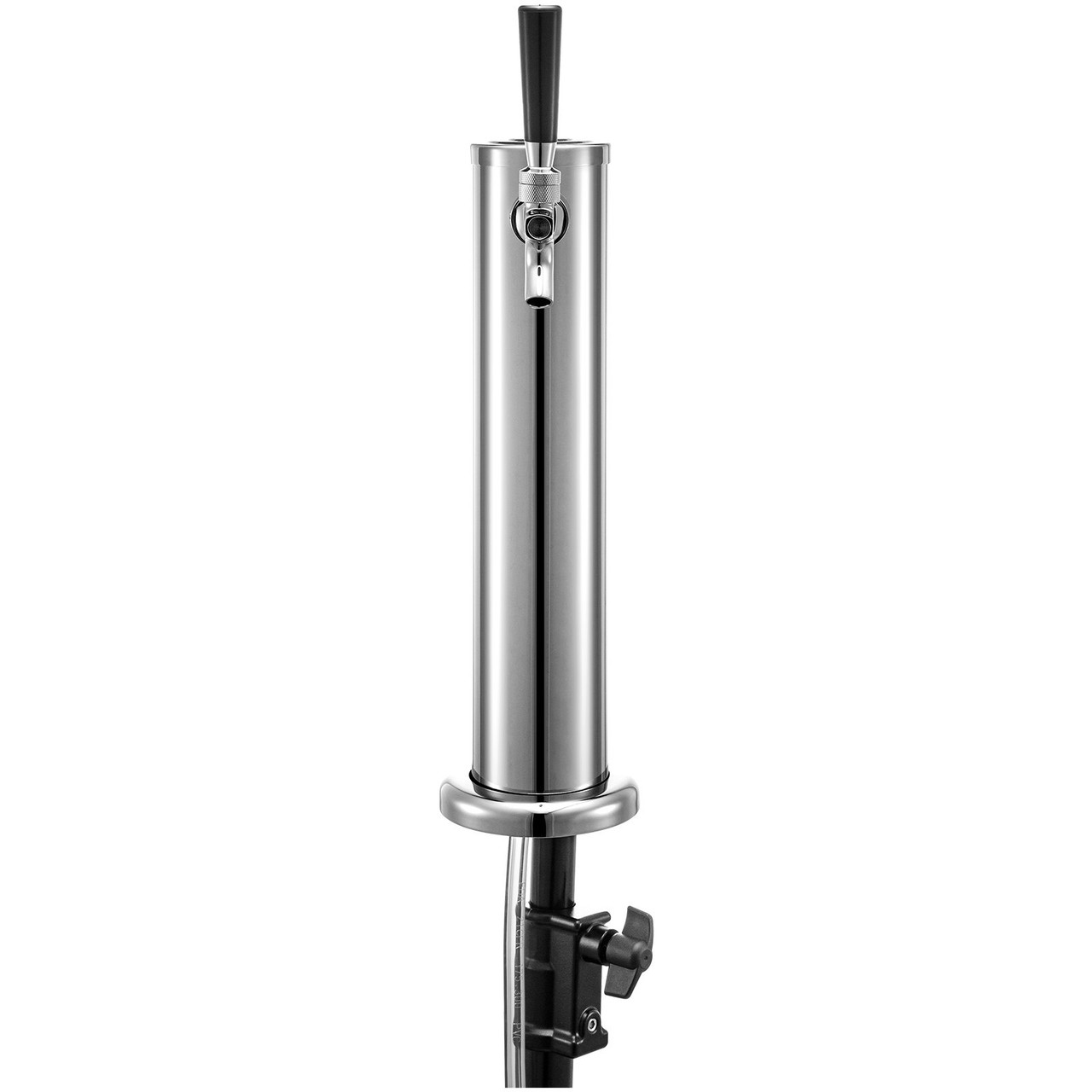 Beer Tower, Single Faucet Kegerator Tower, Stainless Steel Draft Beer Tower, 3" Dia. Column Beer Dispenser Tower, Beer Tower Kit With Hose, Wrench, Cover for Home & Bar