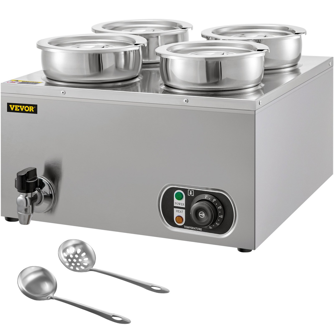 VEVOR 110V Commercial Soup Warmer 7.4 Qt Capacity, 300W Electric