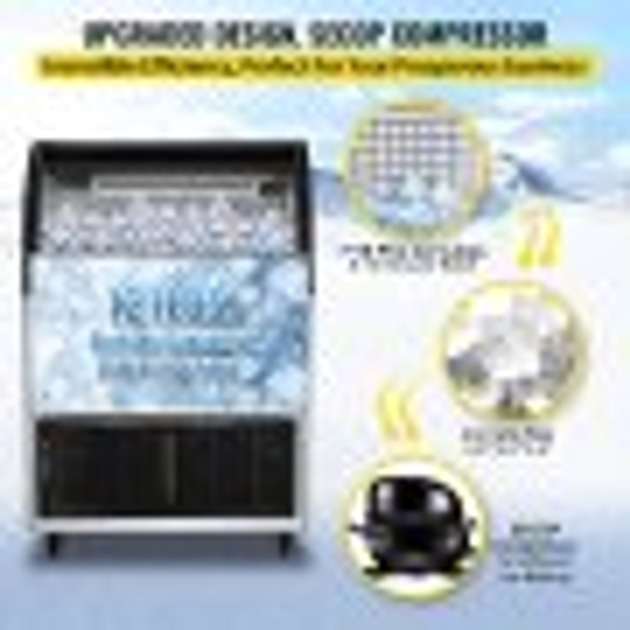 Commercial Ice Maker Machine, ETL Approved 400LBS/24H LCD Panel