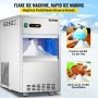 110V Commercial Snowflake Ice Maker 44LBS/24H, ETL Approved Food Grade Stainless Steel Flake Ice Machine Freestanding Flake Ice Maker for Seafood Restaurant, Water Filter and Spoon Included
