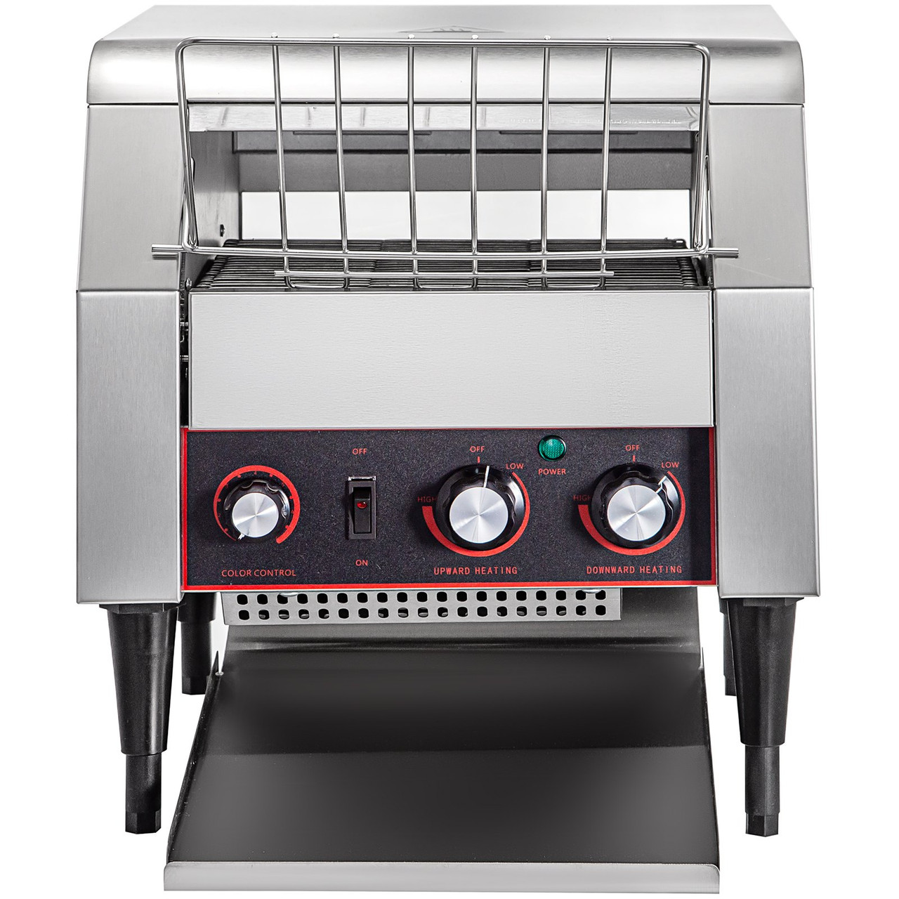 450 Slices/Hour Commercial Conveyor Toaster,2600W Stainless Steel Heavy Duty Industrial Toasters w/ Double Heating Tubes,Countertop Electric