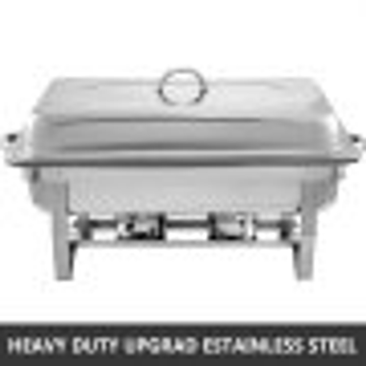 Chafing Dish 4 Packs 8 Quart Stainless Steel Chafer Full Size Rectangular Chafers for Catering Buffet Warmer Set with Folding Frame