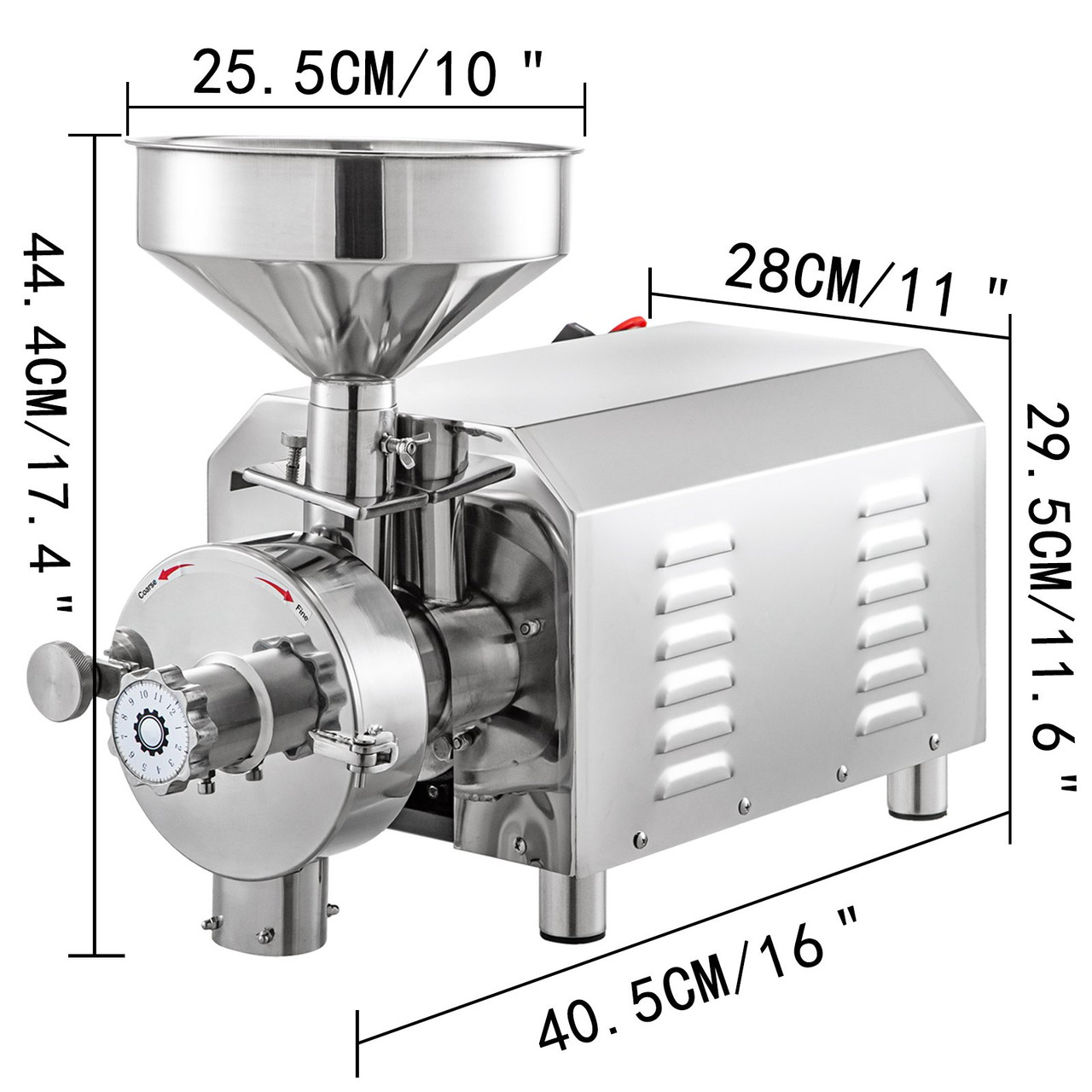 Commercial Grinding Machine for Grain 2200W,Electric Stainless Steel Grain Grinder 30-50KG/H,Automatic Industrial Superfine Grain Grinder for Dried