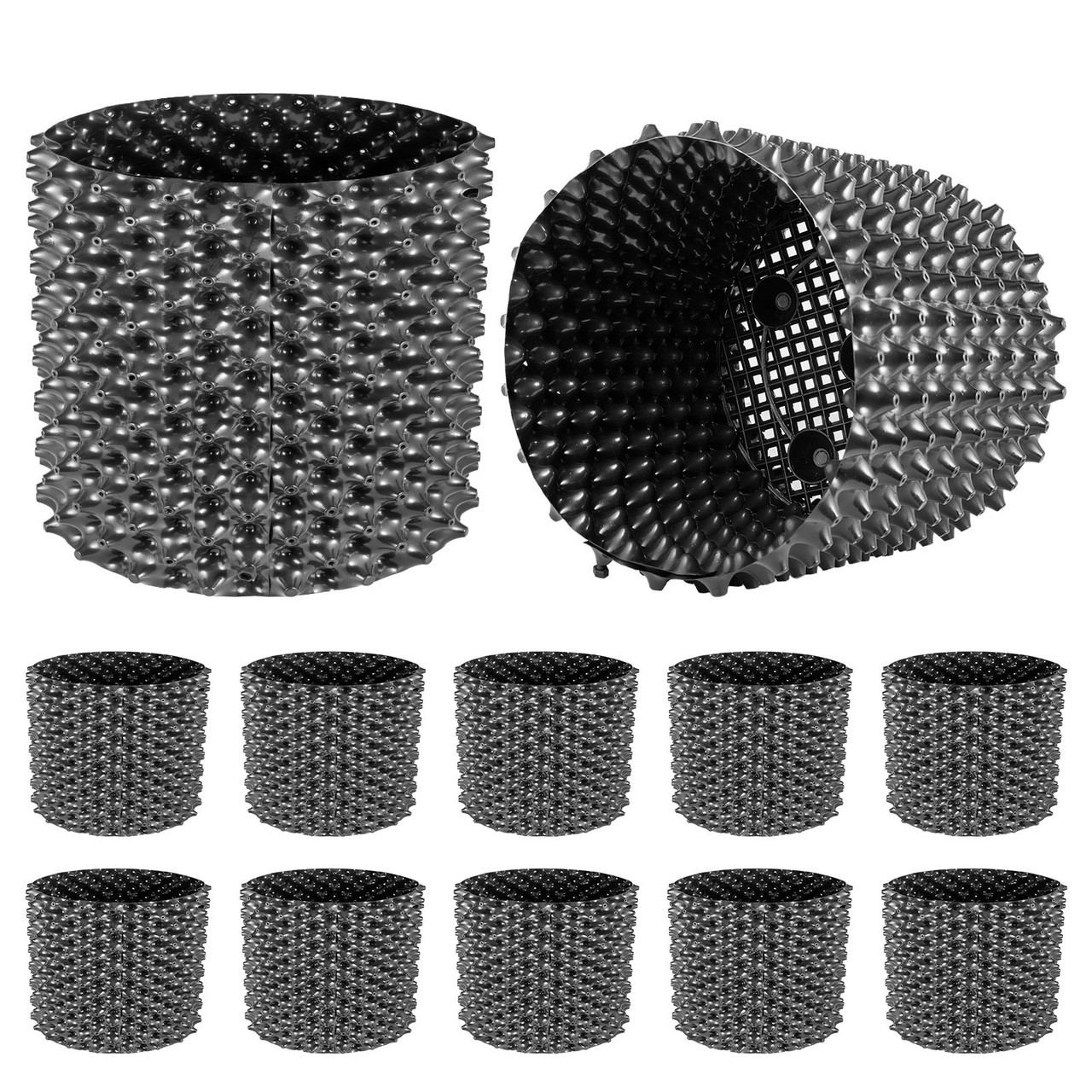12PCS Air Root Pruning Pots, 5 Gallon Garden Propagation Pot, Black Equivalent Pot, Recycled Air-Pruning Container, Air Root Pots Plant Root Trainer, with Base Screws & Non-Woven Fabric Pot