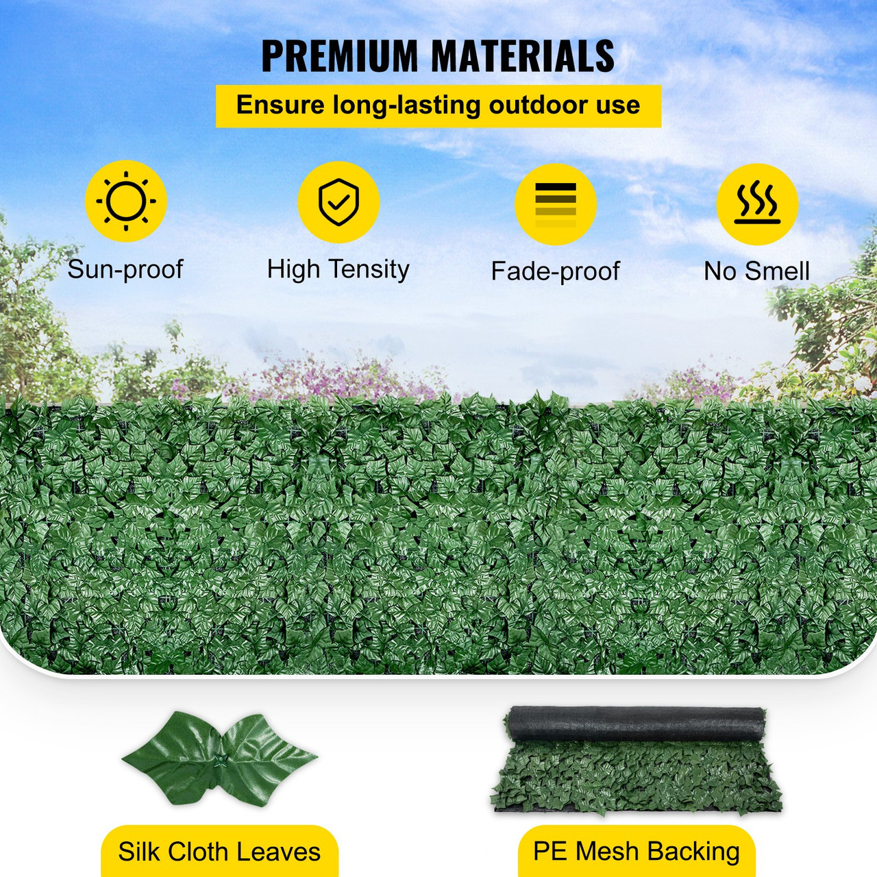 Artificial Privacy Fence Screen Fake Ivy Leaf Foliage Garden Panel