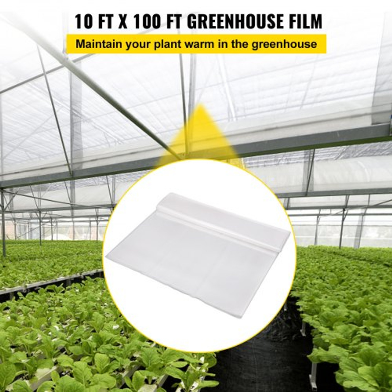 Farm Plastic Supply - Clear Plastic Sheeting - 10 Mil - (5' x 100') - Thick Plastic Sheeting, Heavy Duty Polyethylene Film, Drop