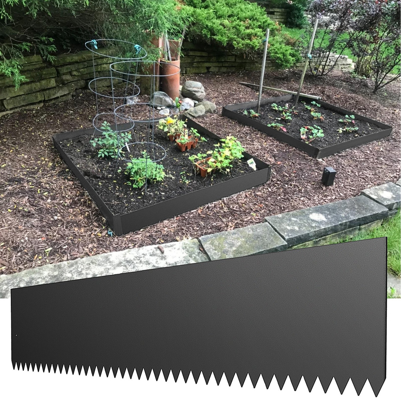 Steel Landscape Edging 40 x 8 Inch?Steel Edging 3pcs?Steel Garden Edging Border?Landscape Edging?Steel Lawn Edging?Garden Edging?Garden Border Edging
