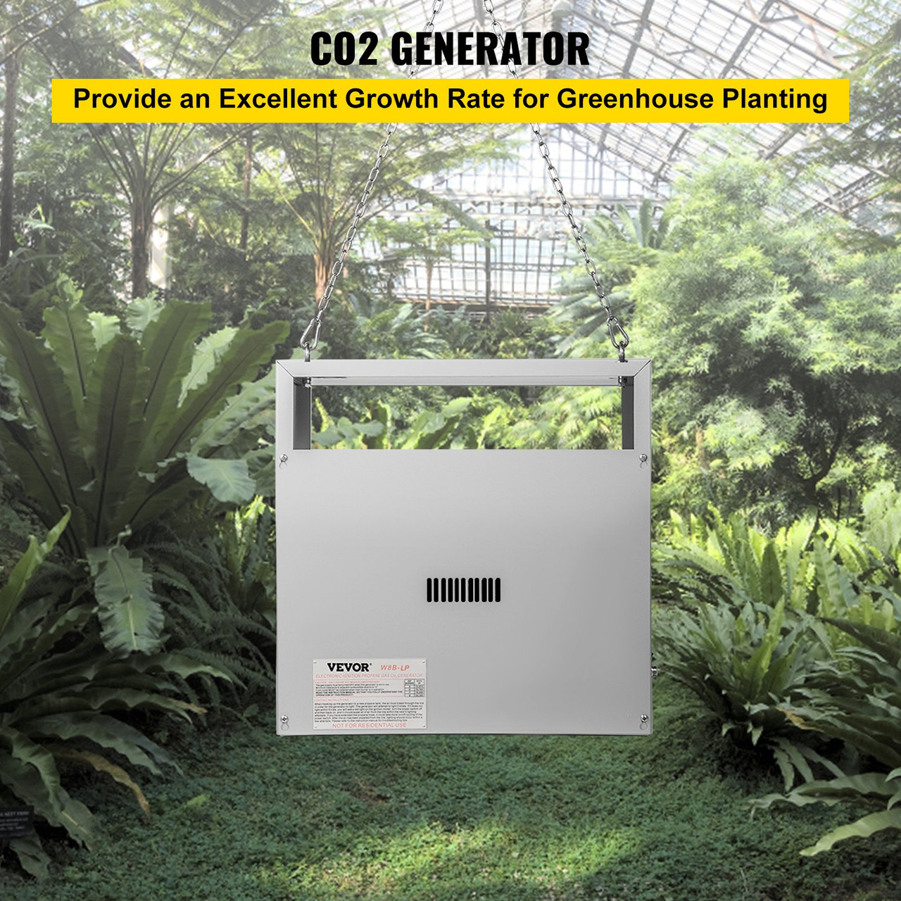 CO2 Burner, 8 Brass Burner CO2 Generator for Plant, Liquid Propane LP Carbon Dioxide Generator, 22352 BTU/Hr, Built-In Electronic Ignition, for Greenhouse Green Tent Hydroponic Room Grow Room