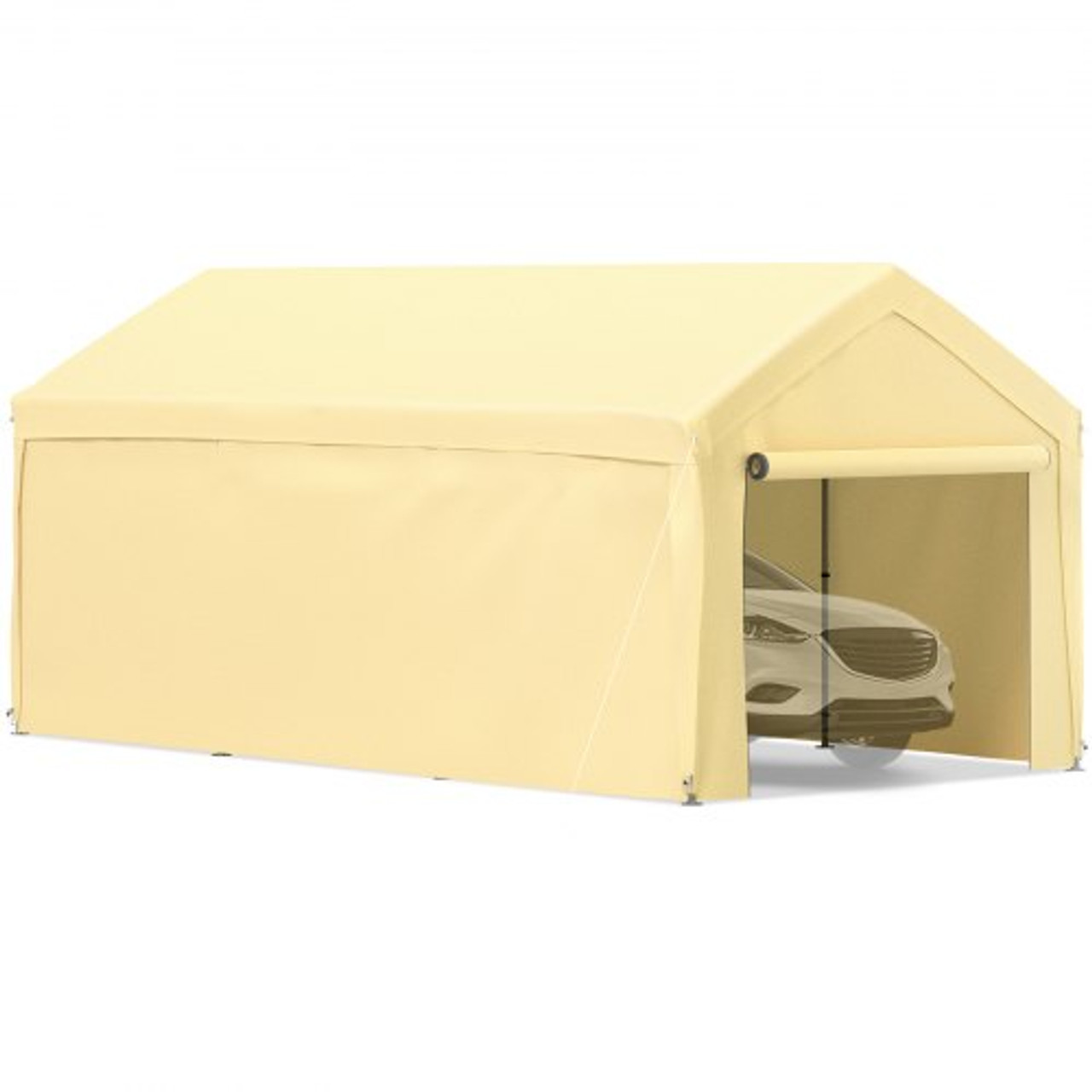 Carport Canopy Car Shelter Tent 13 x 20ft with 8 Legs and Sidewalls Yellow